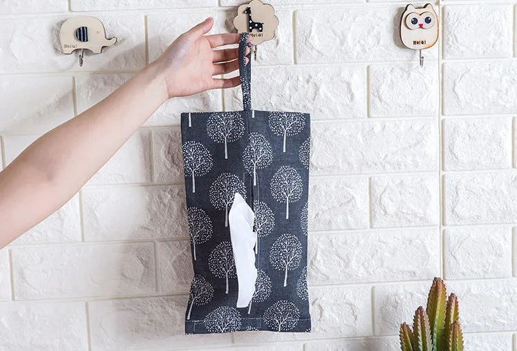 Тканевая коробка подвесная хлопок и лен Home автомобиль тканевый чехол контейнер