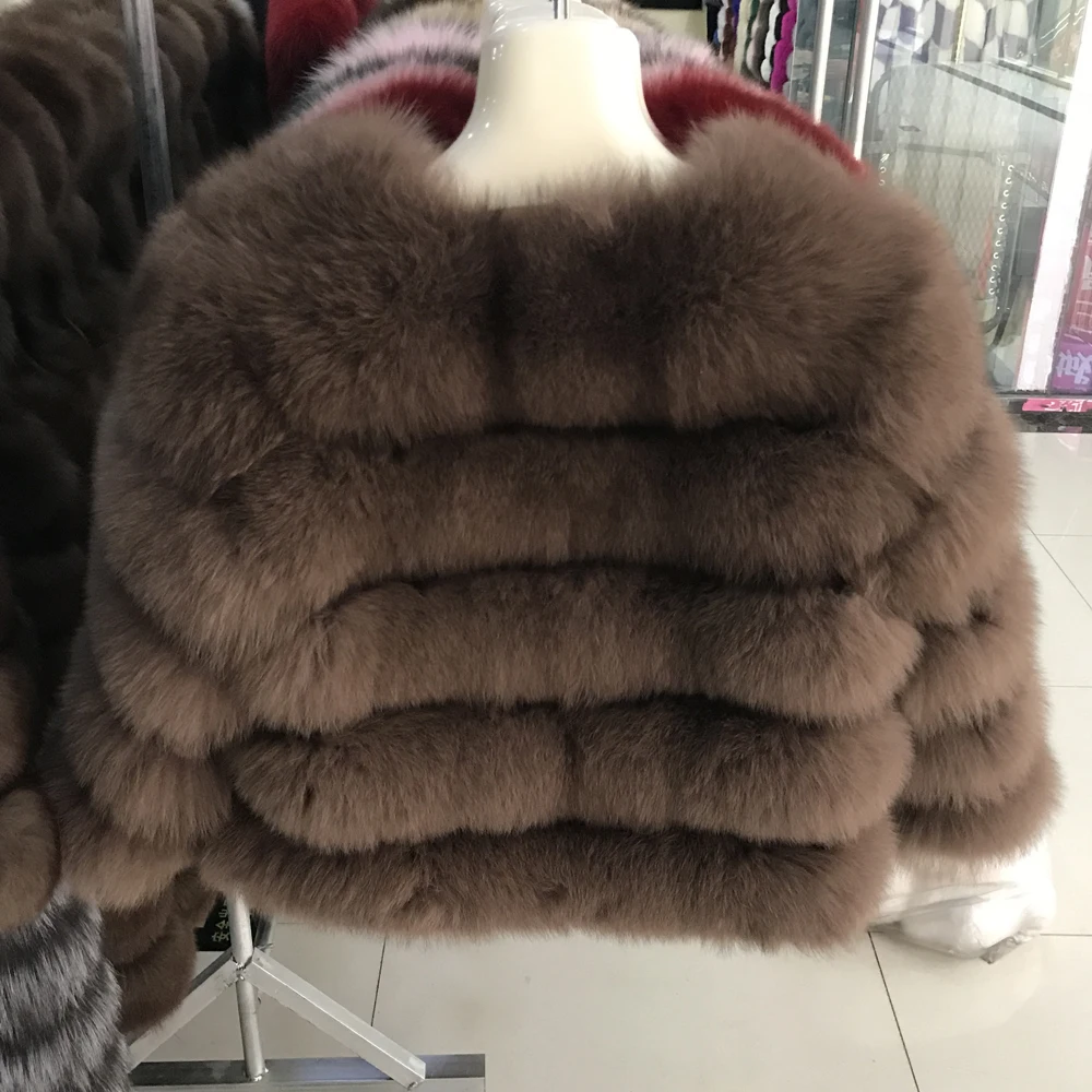 Женское пальто из натурального Лисьего меха длинная куртка качественная