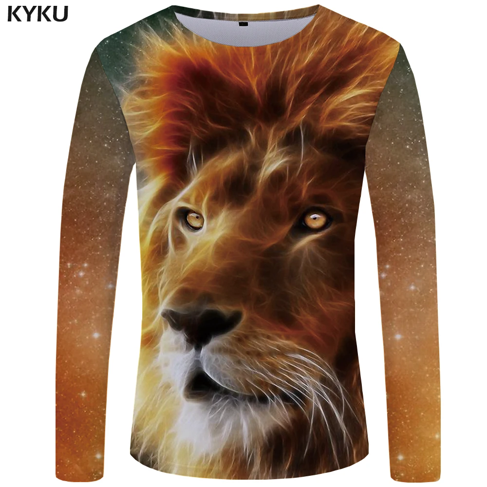 Футболка мужская KYKU Tiger тенниска с длинными рукавами крутая майка японским