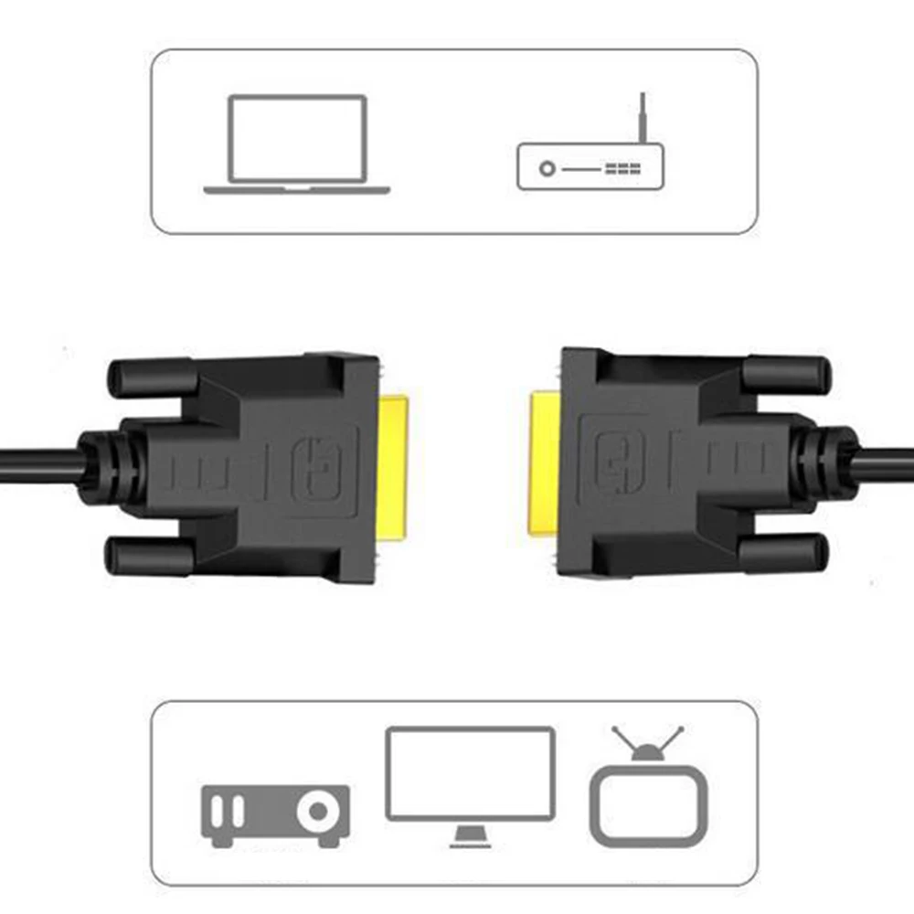 2018 Новый 1/1. 8/3/5 метр цифровой монитор lcd DVI D Золотой мужской 24 + 1 Pin Dual Link ТВ кабель