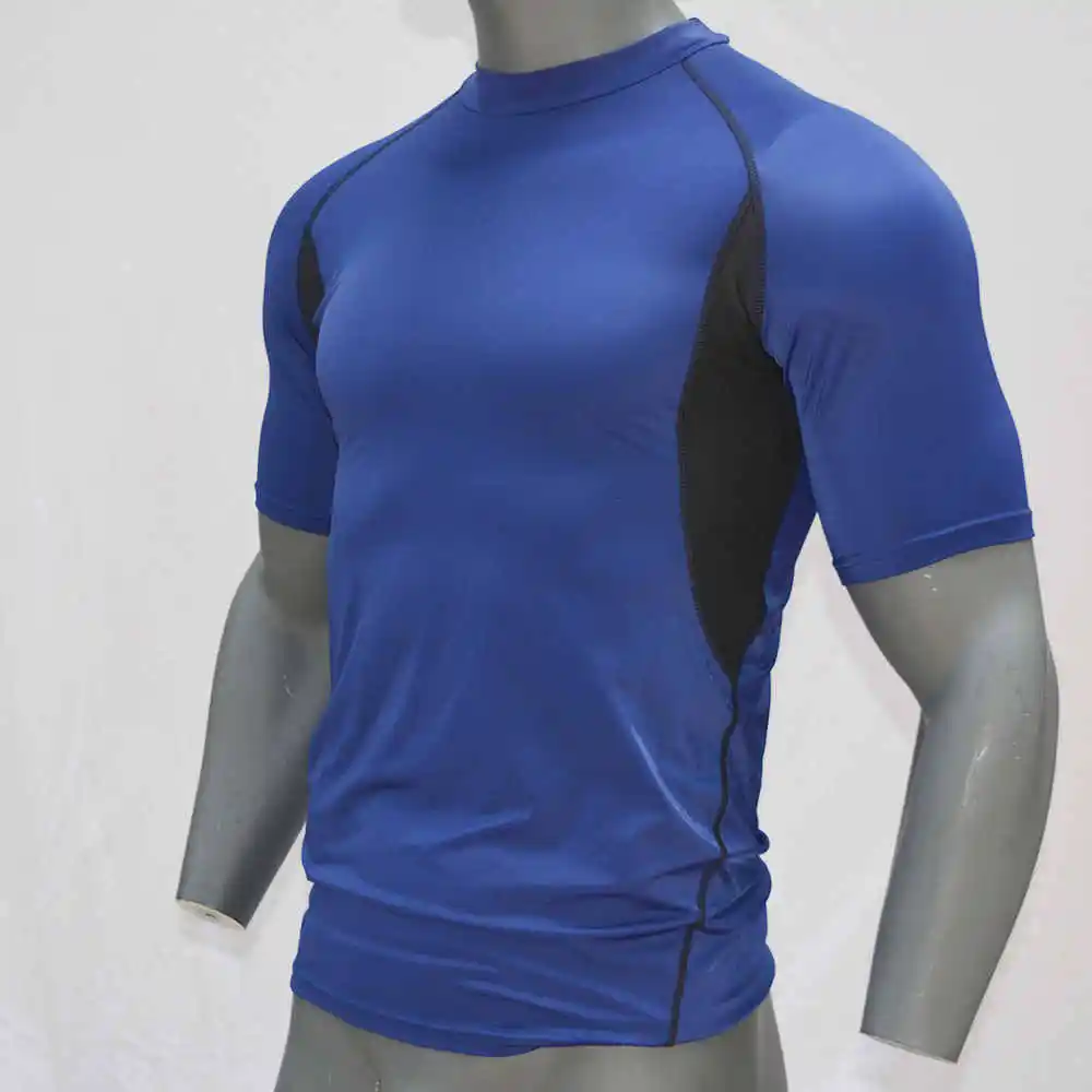 B19159 Синий цвет-короткий рукав Surf Rash Guard UPF 50 плавание/Серфинг Рашгард сухой-Fit Дайвинг футболка кофта для снорклинга купальники - Цвет: B19159