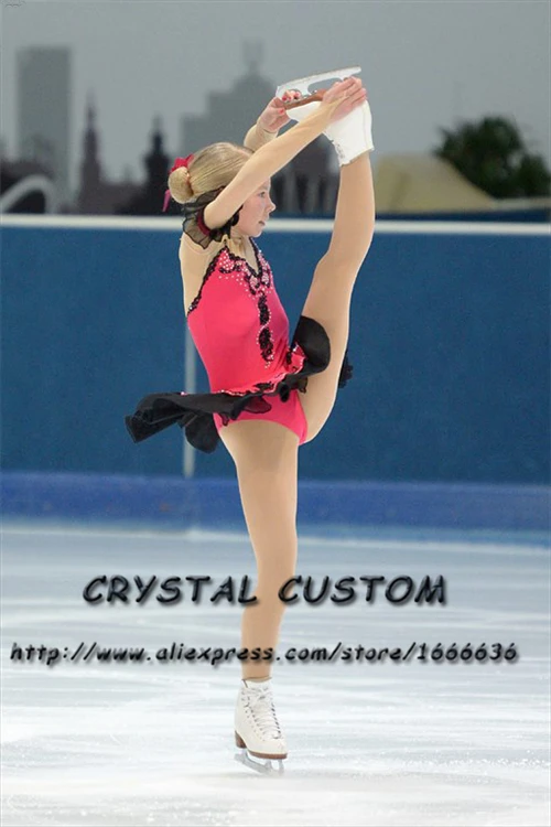

Custom Girls Figure Skating Competition Dresses Crystals Graceful New Brand Kids Ice Figure Skating Dresses DR3770