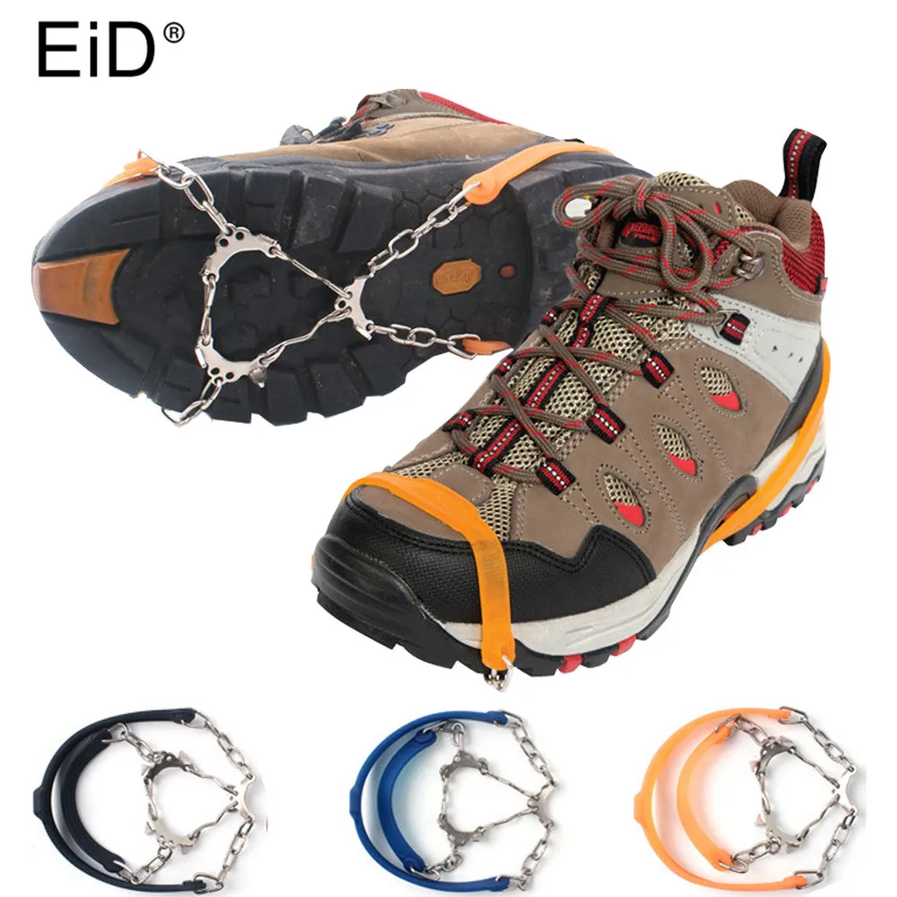 EID-zapatos antideslizantes para escalada en hielo, tacos de agarre universales de 6 tacos, antideslizantes, para invierno y exterior