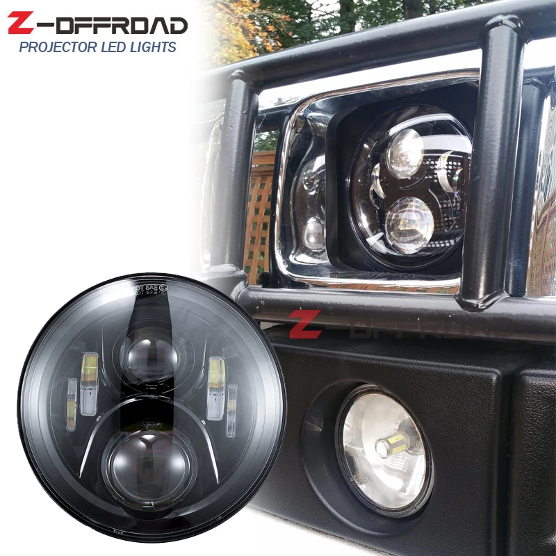 Для Land Rover Defender 7 &quotчерный светодиодный H4 Проектор головной светильник запасная