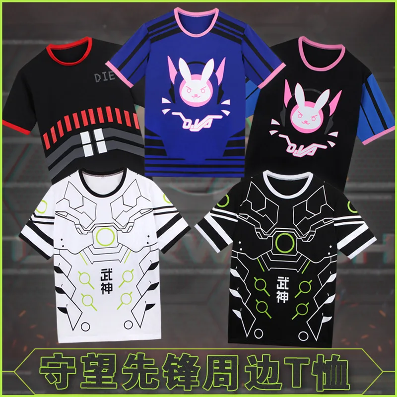 DVA над рубашкой Song Hanna рубашка D. va die shirt Reaper Genji SOLDIER76 футболка|Футболки| |