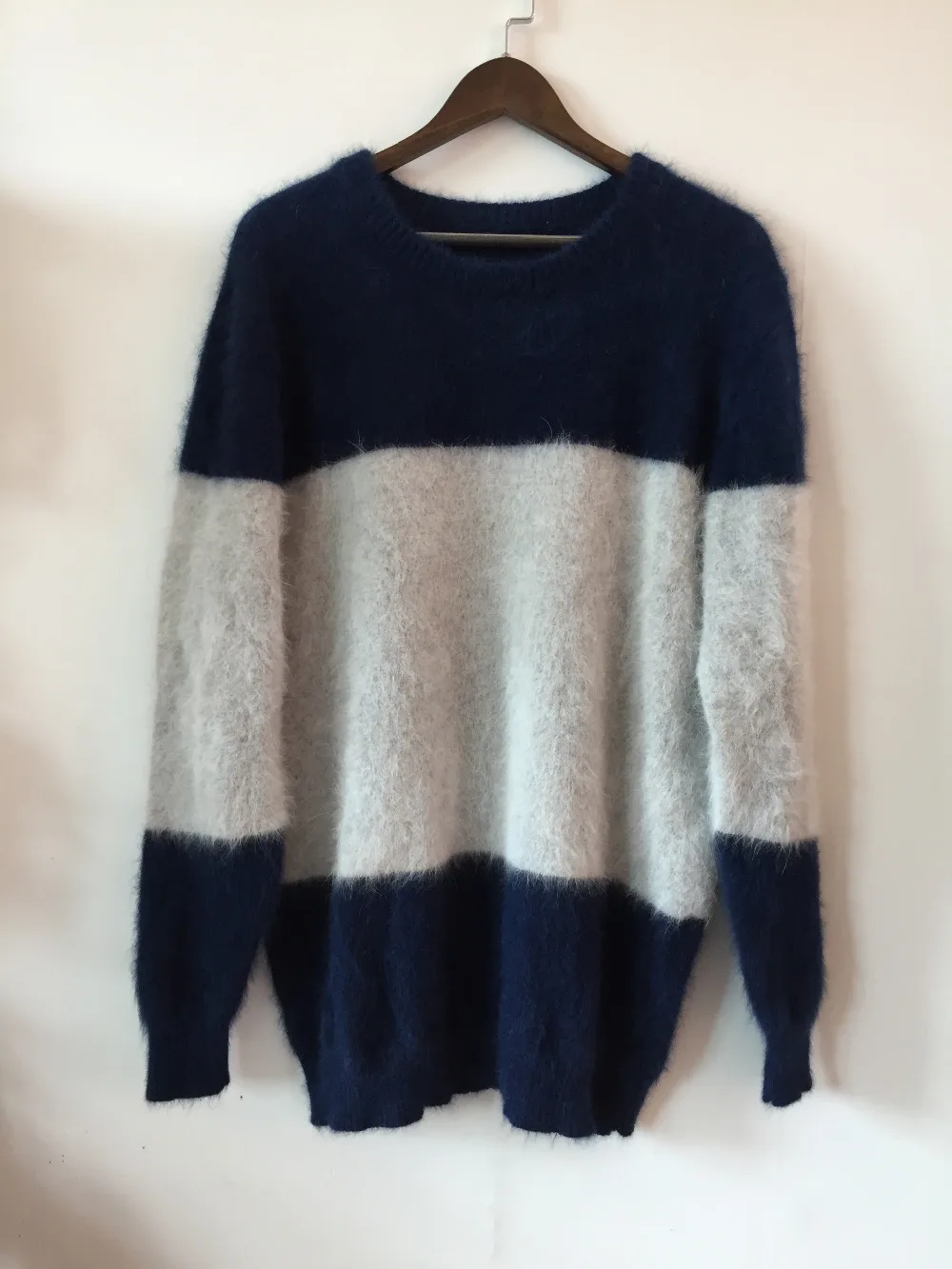 New genuine mink cashmere sweater men pure stripe pullovers free shipping Wholesale price | Мужская одежда