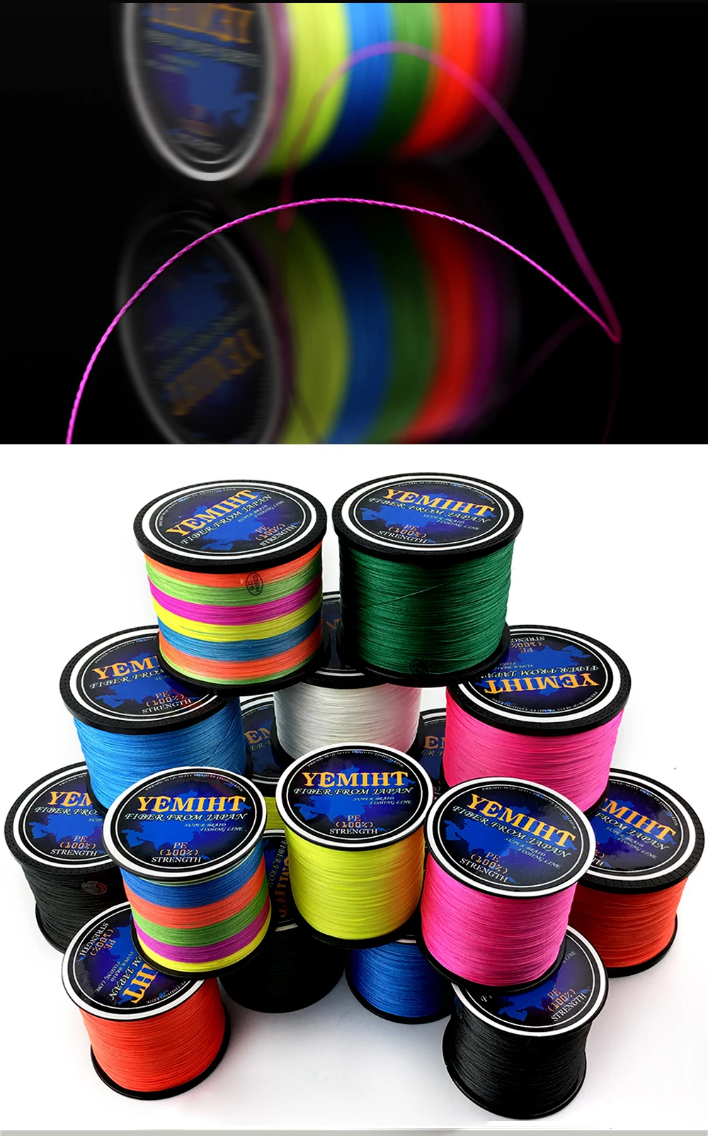 YEMIHT 300 м 500 м 1000 м 10-120lb 8 нитей 4 нити многонитевая PE плетеная леска