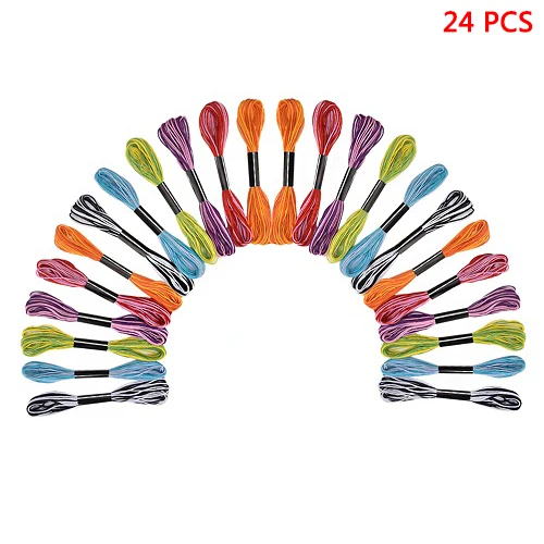 24 Piece Threads Многоцветная 24 шт. нить, Аналогичная DMC Вышивка крестиком хлопковое шитье, моток пряжи нить для вышивки комплект нитей для вышивки DIY Швейные Инструменты Аксессуары - Цвет: 24 Piece Threads