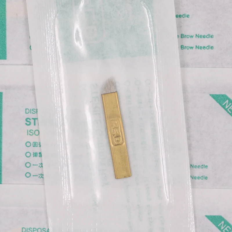 100 шт. пластинки Игольный Tebori Microblading 12 pin жесткий PCD иглы 12 лезвие Перманентный макияж бровей Иглы татуировки Поставки