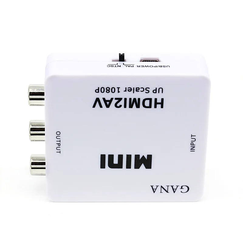 HDMI К AV скейлер адаптер HD видео конвертер коробка к RCA AV/CVSB L/R 1080P HDMI2AV Поддержка NTSC