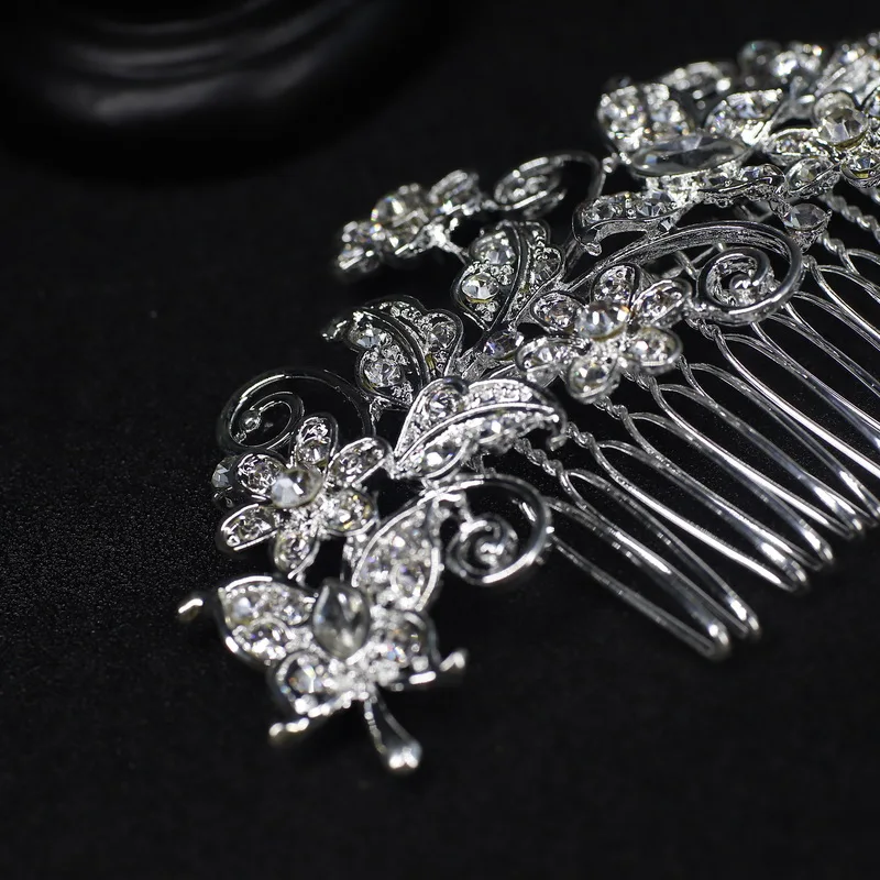 Цветочная заколка с стразами для волос, цветочный головной убор с жемчужинами для свадьбы, кристальная свадебная заколка для волос, украшения для волос.