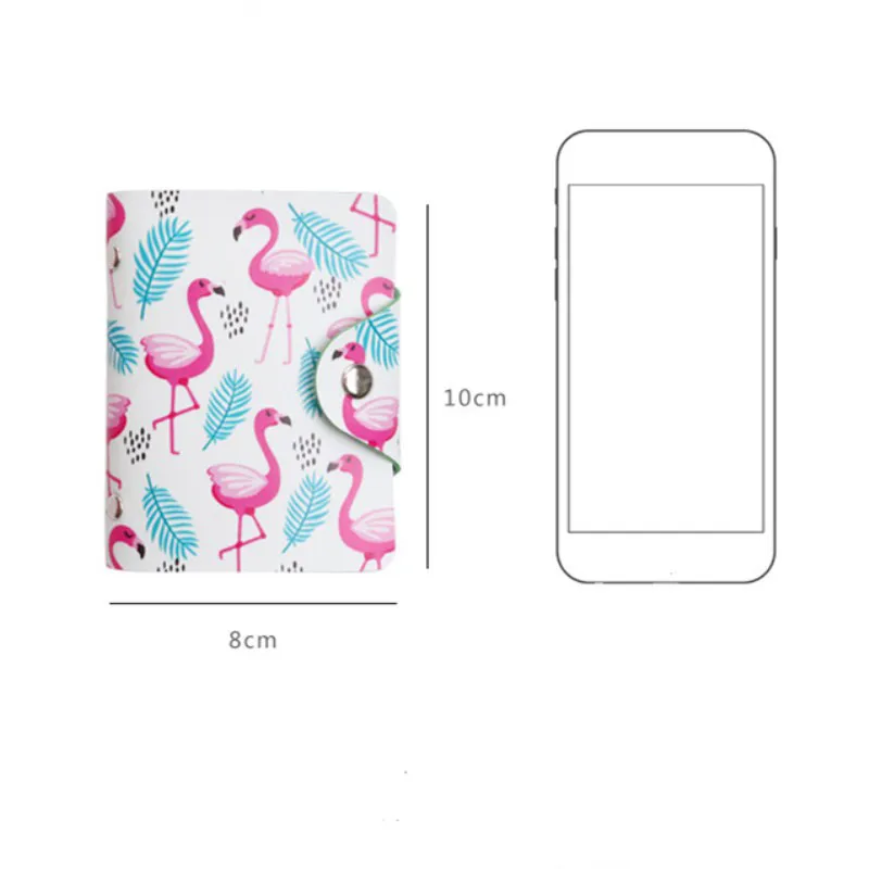 1 Pc Car Storage Mini Card Holder Women Organizer Flamingo Photo Postcard Birthday Gift Message Letter Credit Passport Bags | Автомобили и