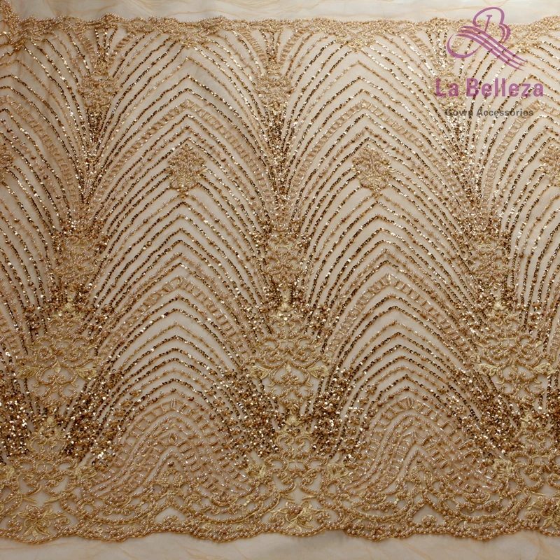 La Belleza 1 ярд золото/вино/слоновая кость/модный стиль вечернее/свадебное платье ручной работы бисером кружева fabirc 51 ''ширина