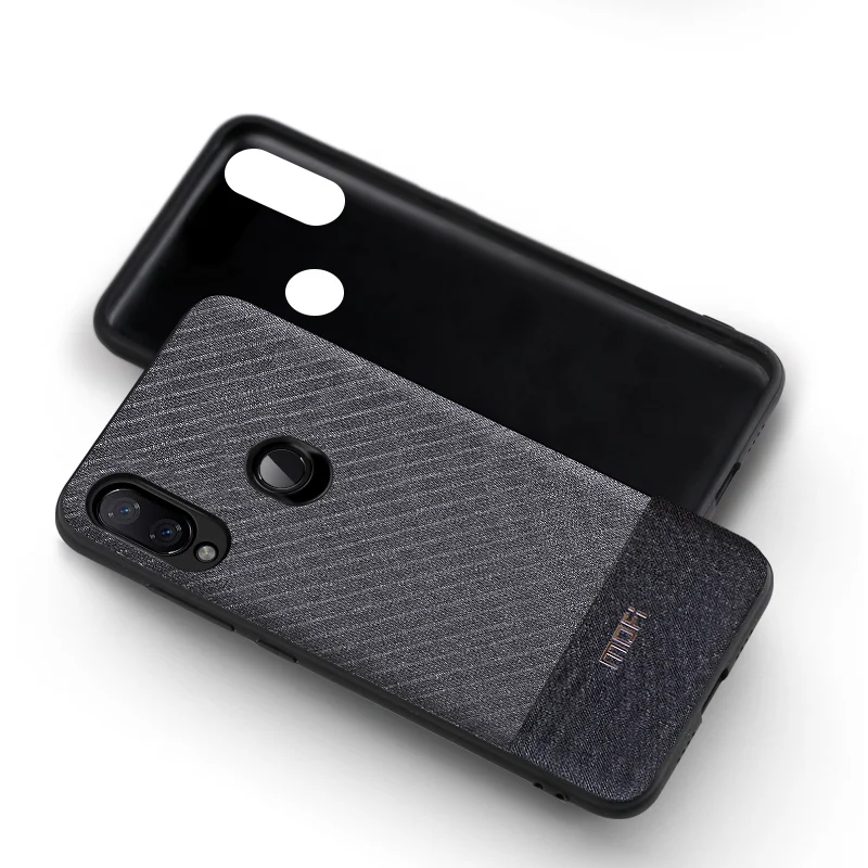 Для Xiaomi Redmi Note 7 Pro чехол Mofi для Xiaomi Redmi Note 7 чехол задняя крышка костюм ткань хлопок Redmi 7 чехол темный 7 Pro - Цвет: Gray stripe