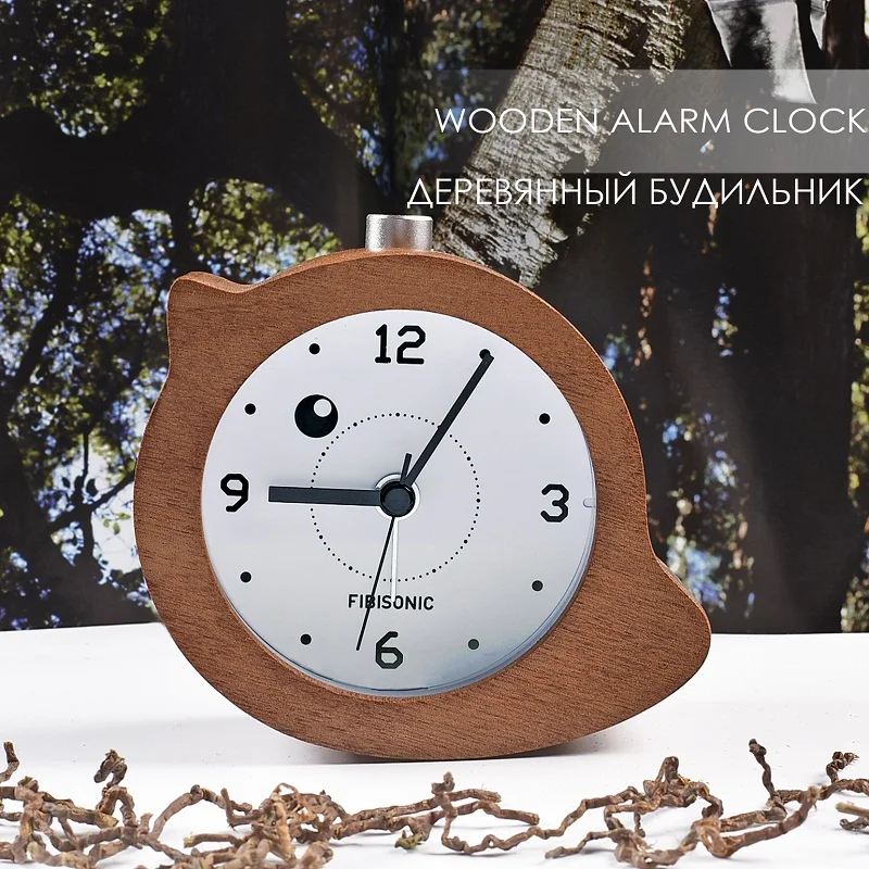 Птица современный Повтор развертки движение подсветка Деревянный Будильник для