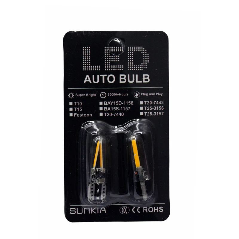 1 пара Автомобильные светодиодные лампы T10/W5W Canbus 194 168 COB 360 градусов 8 28 в DC|led light car