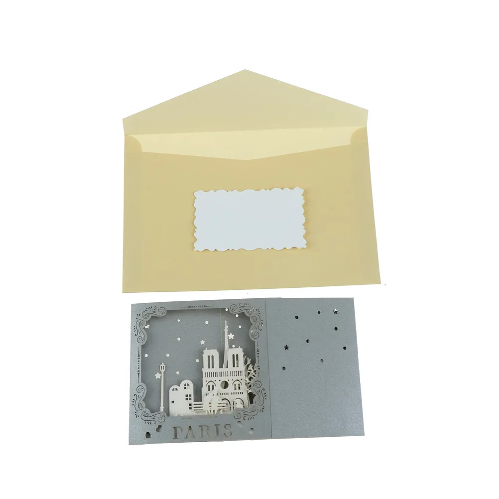 Знаменитые открытки ночного вида в Париже 3D ручной работы винтажные