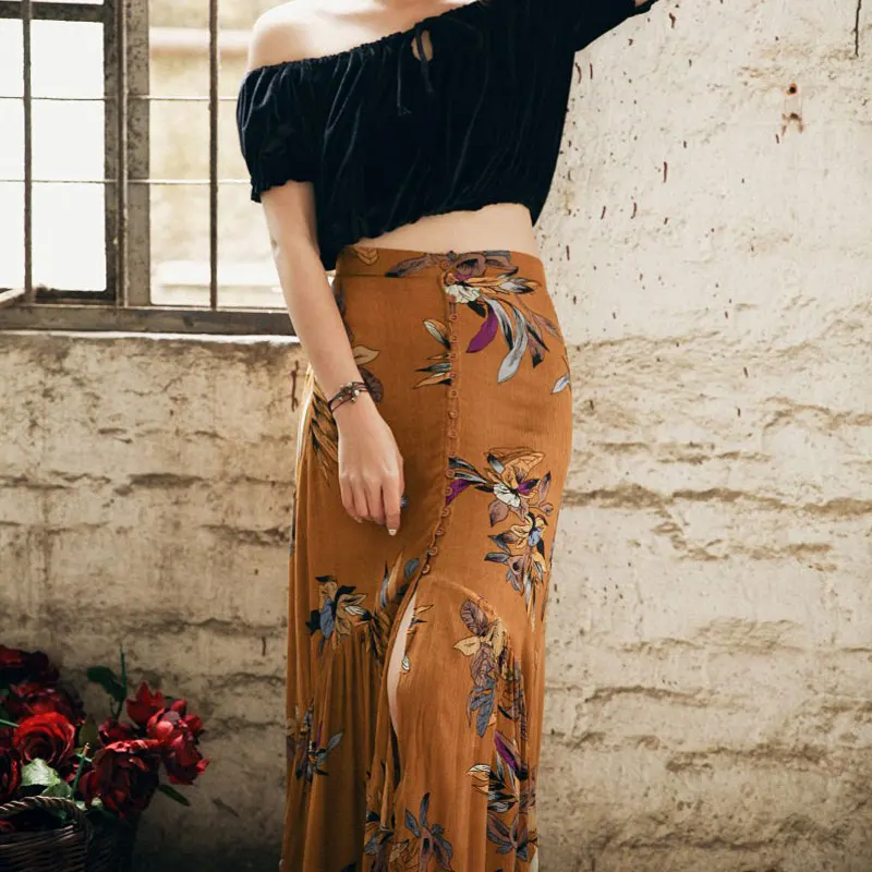 2017 Бохо люди русалка юбки имперский Высокая талия праздник Лето тропические