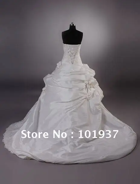 Promotion - Free Shipping Sweetheart Appliqued Beading A-line Real Sample Wedding Dress mg000 | Свадьбы и торжества