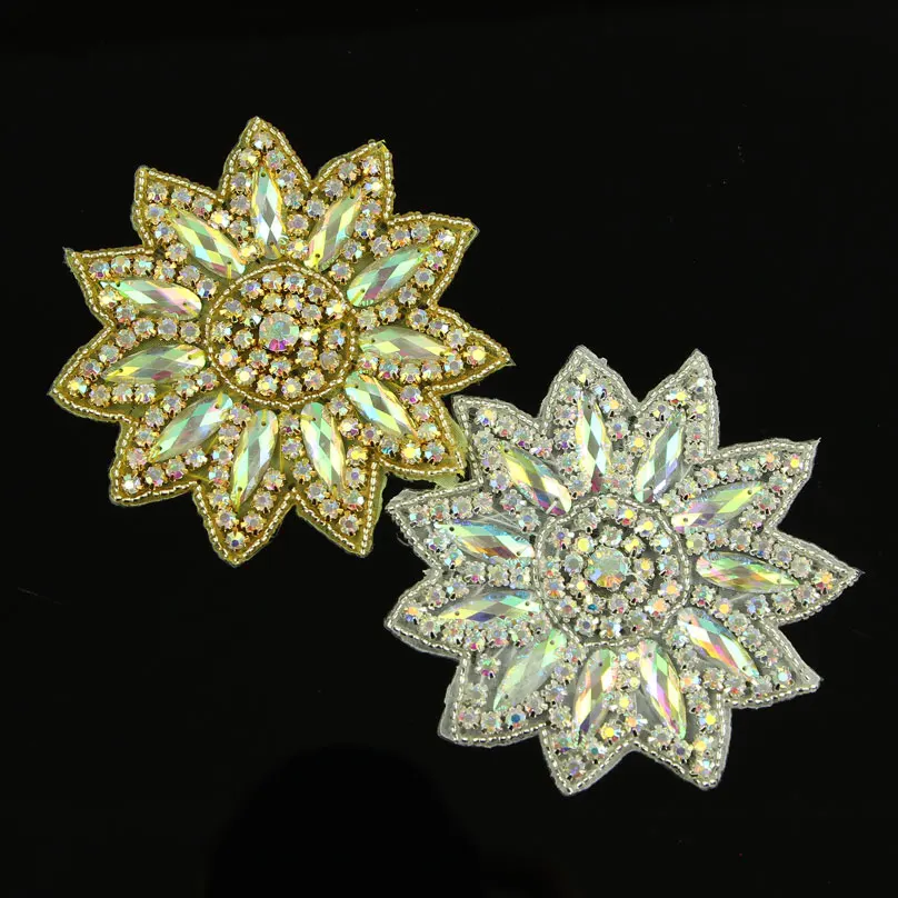 1 шт. Модная отделка ручной работы потрясающая AB оторочка с аппликацией из страз