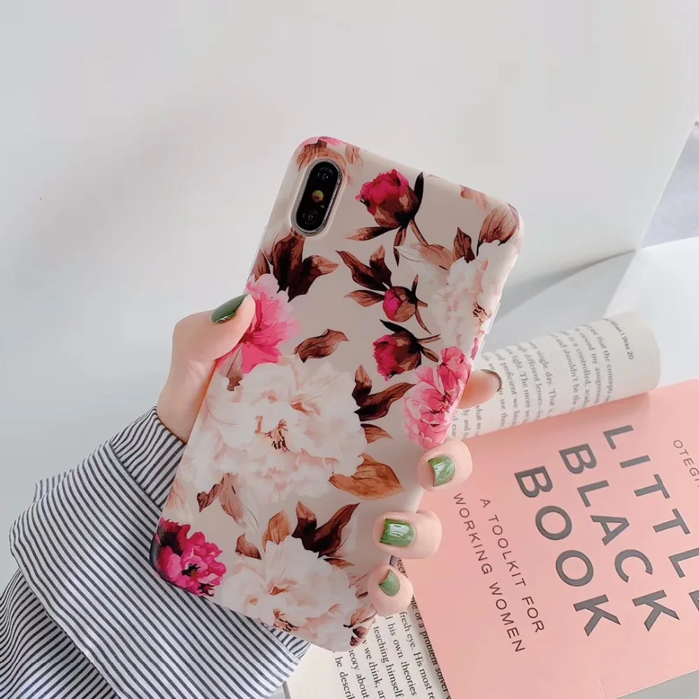 Retro flower Total package side Very soft TPU and ultrathin For iphone 6 plus 7 8 7P 8P X XS Max XR Phone Case |