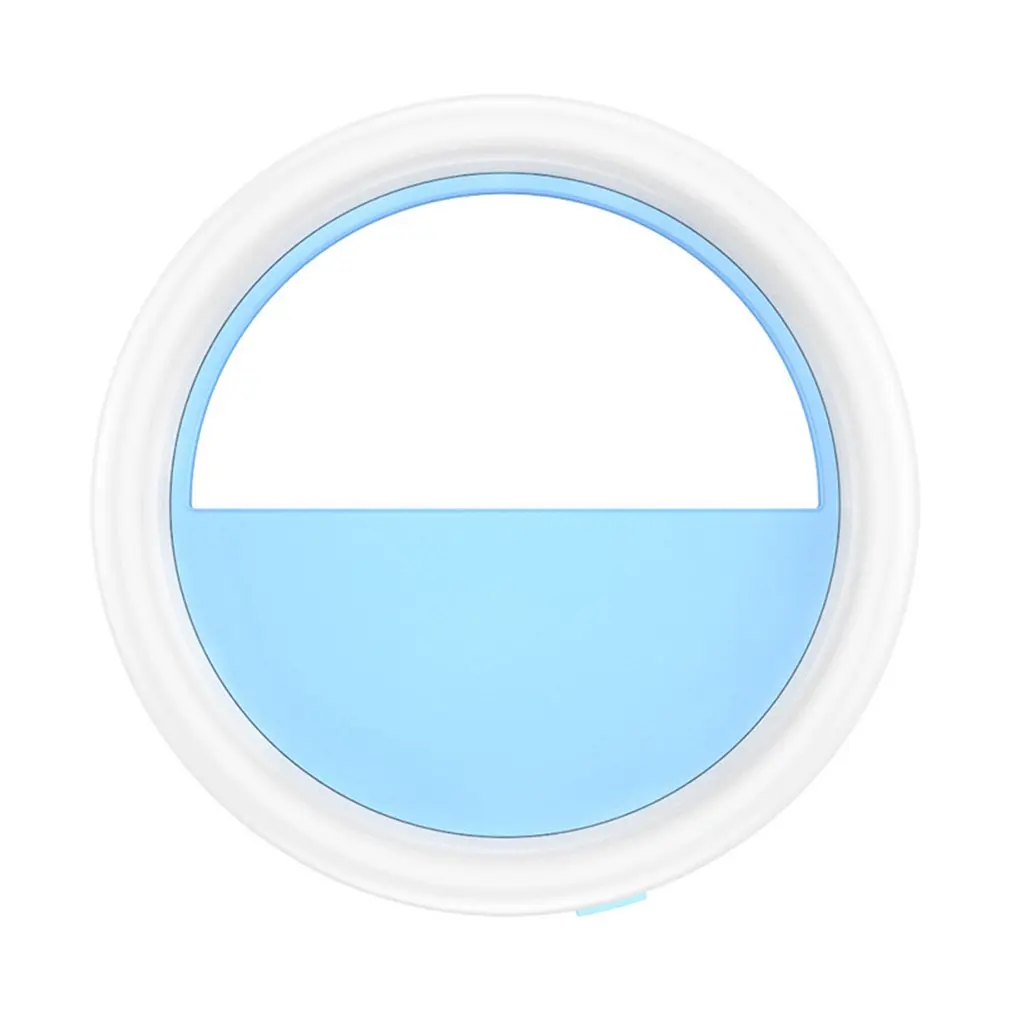 Battery Type Blue Портативный светильник для селфи для мобильного телефона, светодиодный светильник-вспышка, кольцо для телефона для Iphone и samsung, Прямая поставка - Цвет: Battery Type Blue