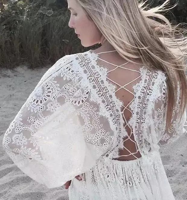 Женское шифоновое платье Jenny & Dave Белое Платье макси с рукавами фонариками и