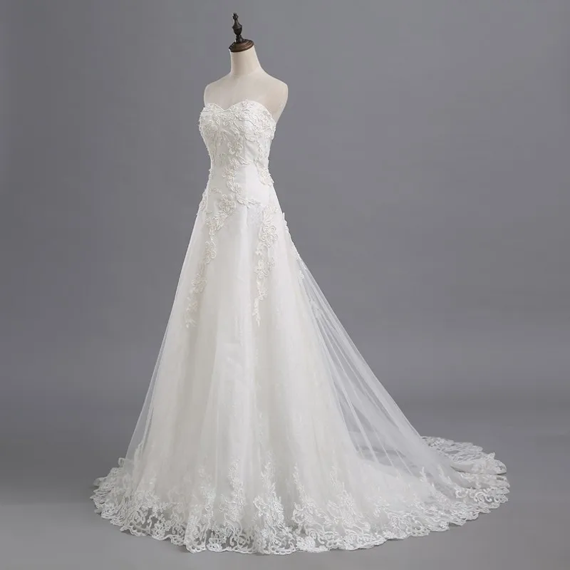 Lace Wedding Dresses A-Line Tulle Women Bride Dress Bridal Gowns Cheap Weddingdress robe de mariee On Sale | Свадьбы и торжества