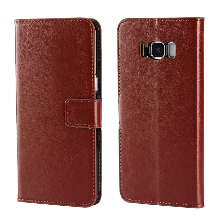 1 шт./лот новинка кошелек Crazy Horse искусственная кожа чехол подставка для Samsung S8 Plus S7