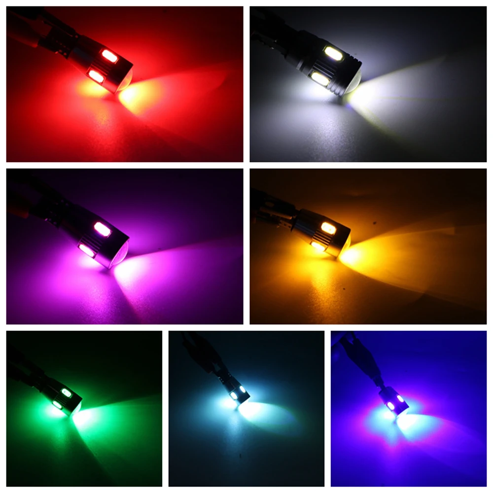 YSY 500X авто светодиодный Canbus T10 6 SMD 5630 W5W 192 194 белый 12V автомобиль Клин Парковка купол