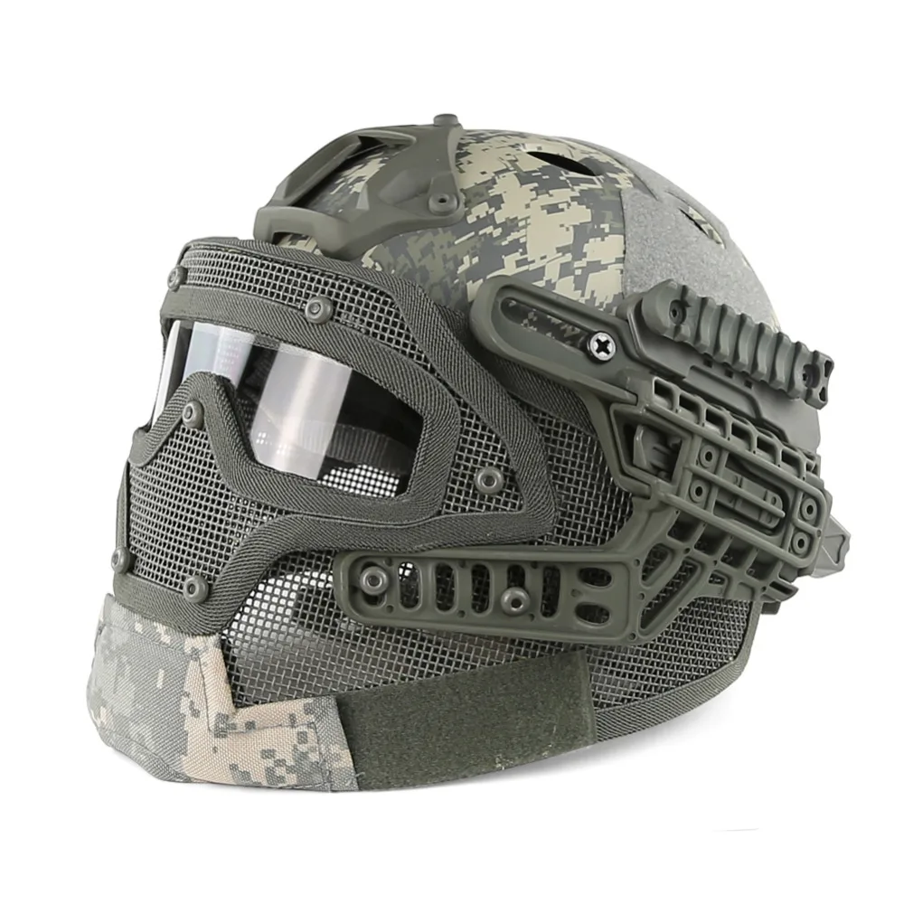 Тактический армейский военный защитный шлем Регулируемый Casco маска для лица WST