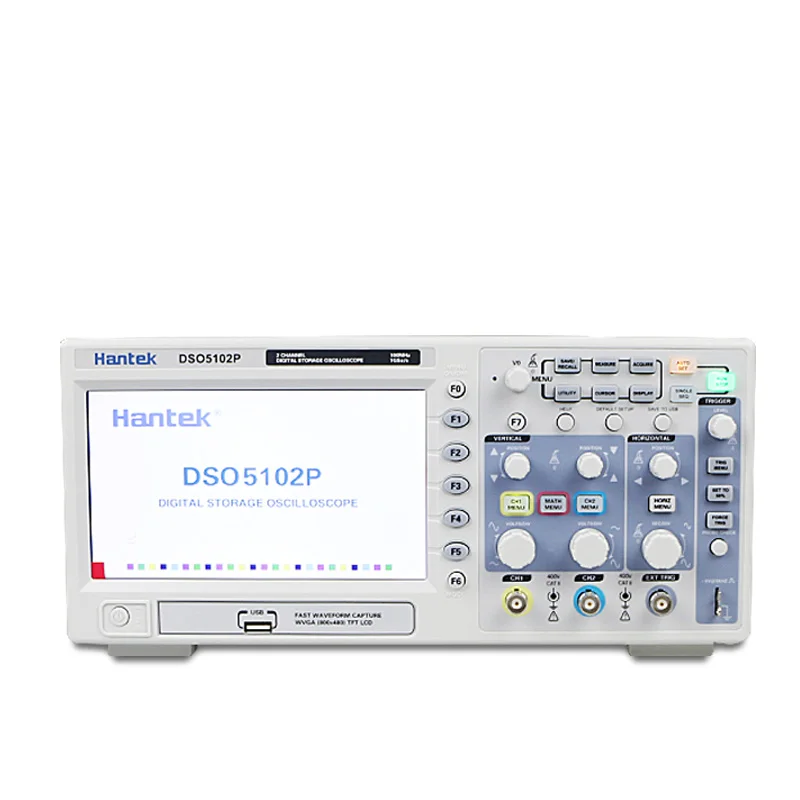 Цифровой осциллограф Hantek DSO5102P 100 МГц 2 канала 1 Гвыб/с 7-дюймовый TFT ЖК-дисплей |