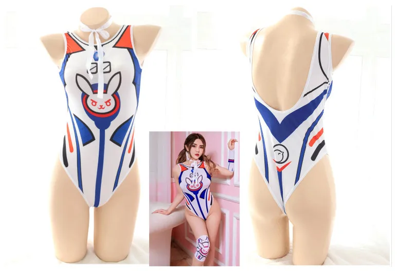 Аниме игра OW DVA косплей костюм D.Va купальник Su Ku воды сексуальный цельный купальник| |