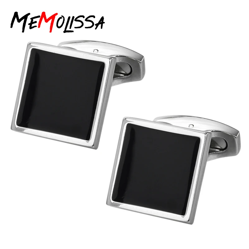 

MeMolissa [new style] high fashion and simple black square drop sleeve button