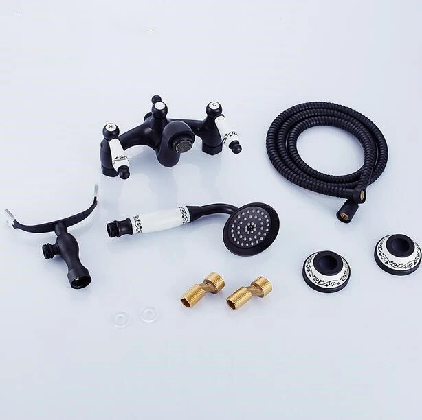 Смеситель для ванны с ручным душевым краном ванной комнаты Черный кран смеситель