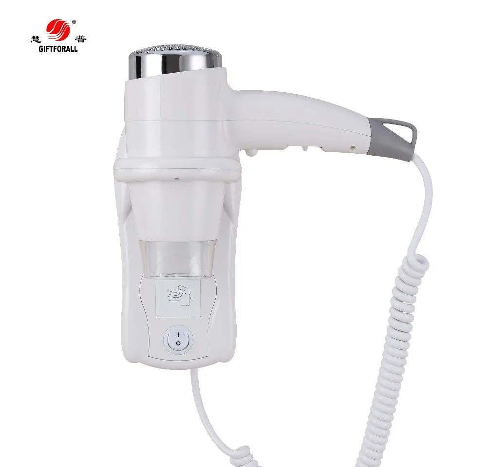 

GIFTFORALL Wall Mounted HairDryer With Holder Abs Plastic White Simple Hair Dryer Professional Hair Salon Equipment RCY-67480-T1