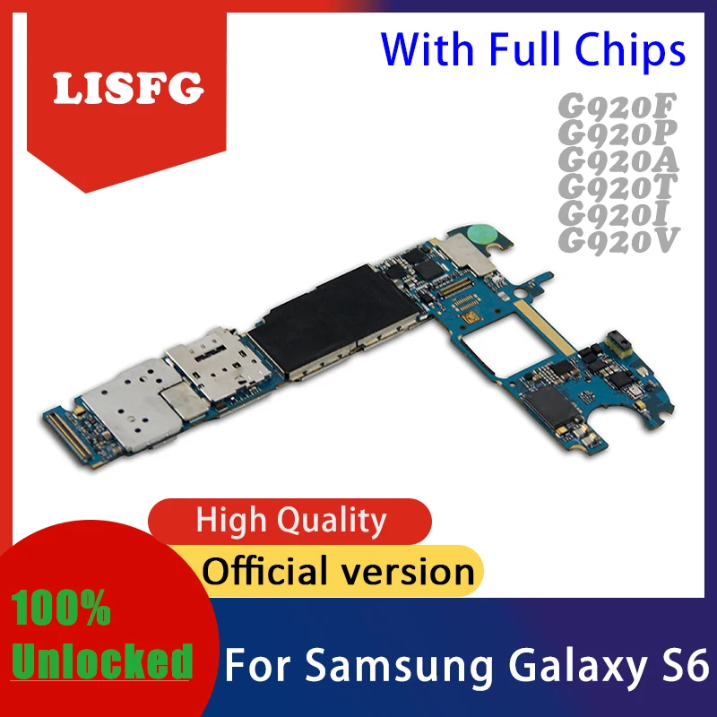 Протестированная материнская плата для Samsung Galaxy S6 G920F G920P G920V G920A G920T G920I разблокированная материнская плата Android логическая плата хорошая пластина