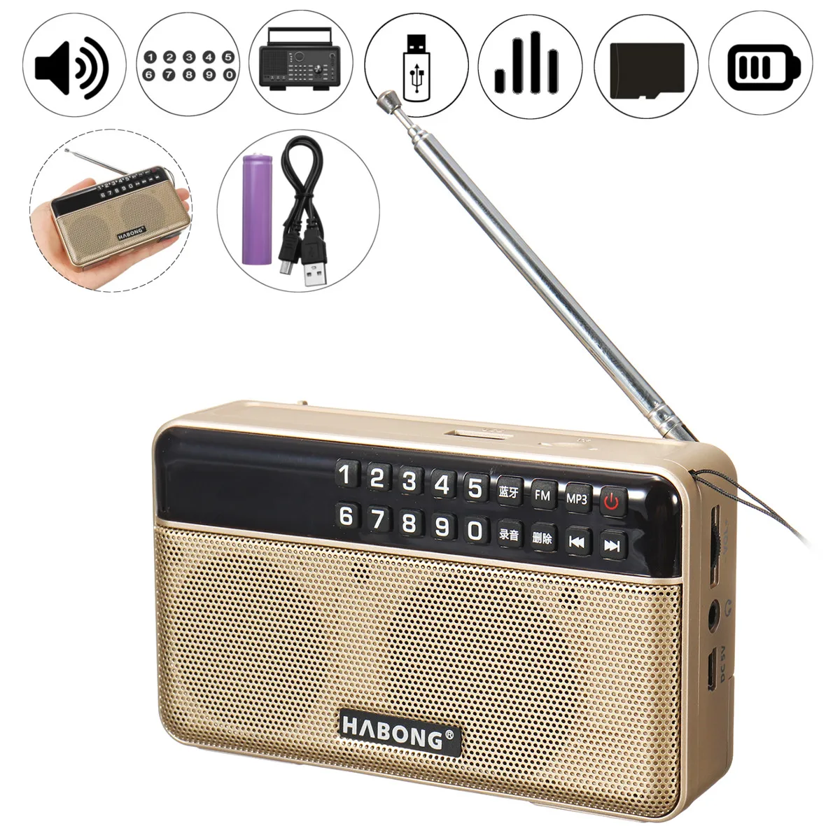 Мини портативный Радио Стерео bluetooth динамик FM радио портативный динамик радио USB SD TF карта MP3 плеер звук
