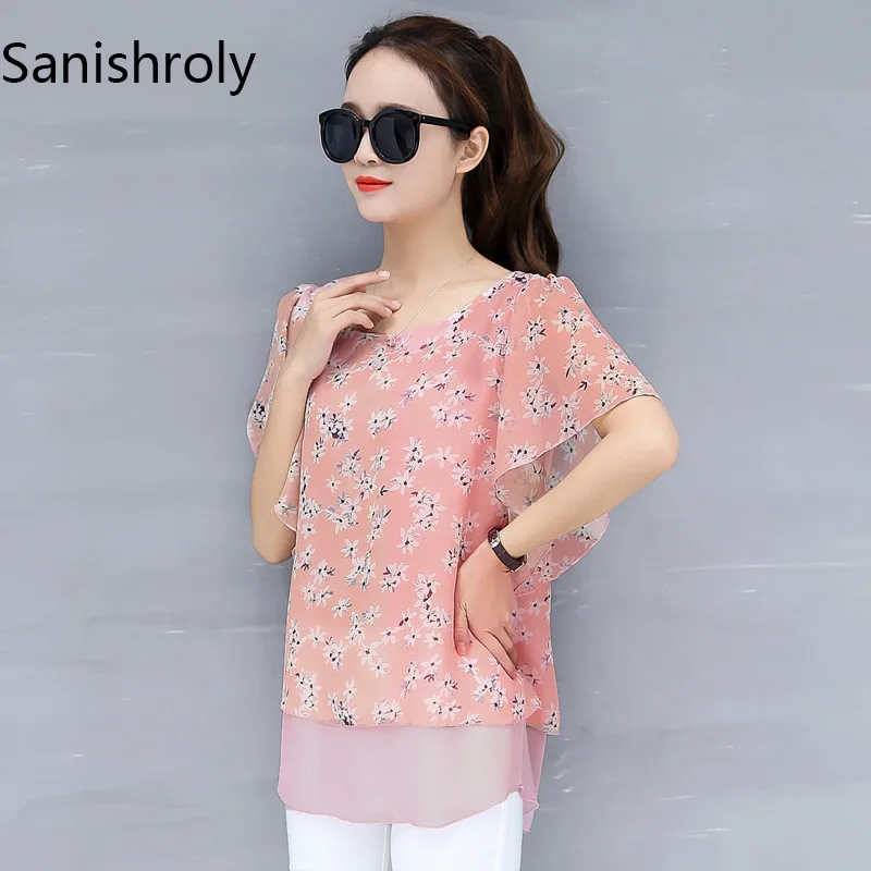 Sanishroly 2018 женская летняя блузка Повседневная Блузка с цветочным принтом женские