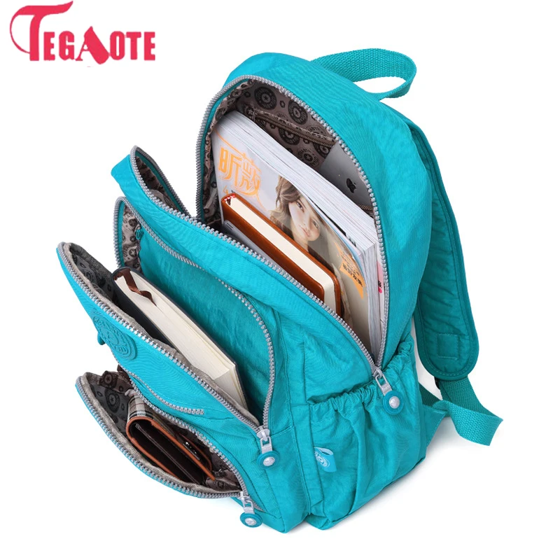 TEGAOTE, женский рюкзак для девочек-подростков, нейлоновые рюкзаки, Mochila Feminina, женский рюкзак для путешествий, школьный ранец, женская сумка