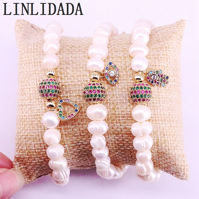 6 шт. Радужный Цирконий разделительные коннекторы бусины с натуральным белый