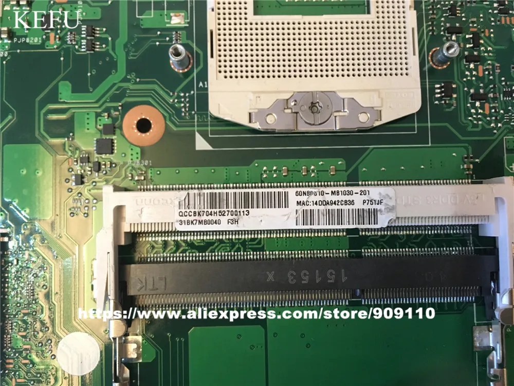 Материнская плата KEFU для ноутбука ASUS P751JF Rev.2. 0 PGA947 DDR3 с графикой 4 Гб 60NB0810 полное
