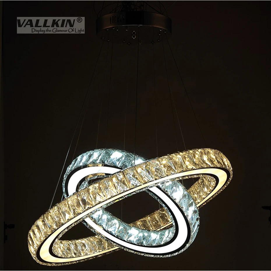 

Modern Chandeliers LED Crystal Ring Chandelier Ring Crystal Light Fixture Light Suspension Lumiere LED Lighting DIY Circles Lamp