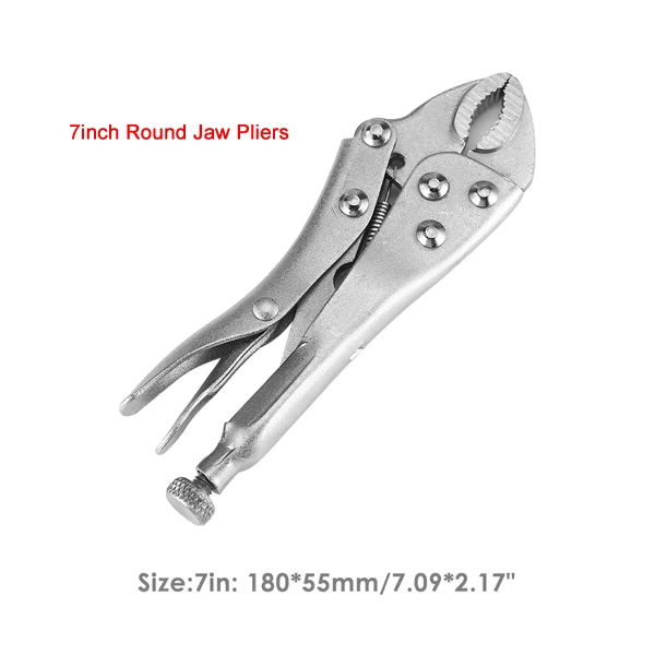 Round Jaw 7in Инструмент для сварки из углеродистой стали регулируемые плоскогубцы C фиксирующий Зажим Щипцы для тиски крота ковка для семейного аварийного обслуживания мультитул щипцы плоскогубцы - Цвет: Round Jaw 7in