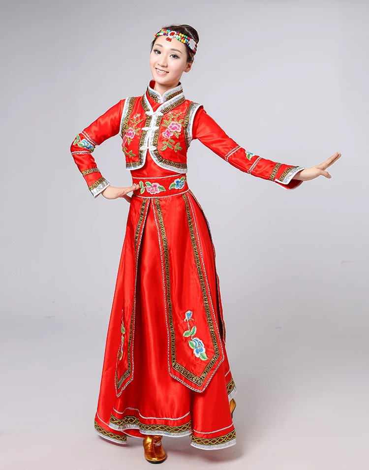 Совершенно новый женский костюм для танцев с монгольской верхней чашей женское
