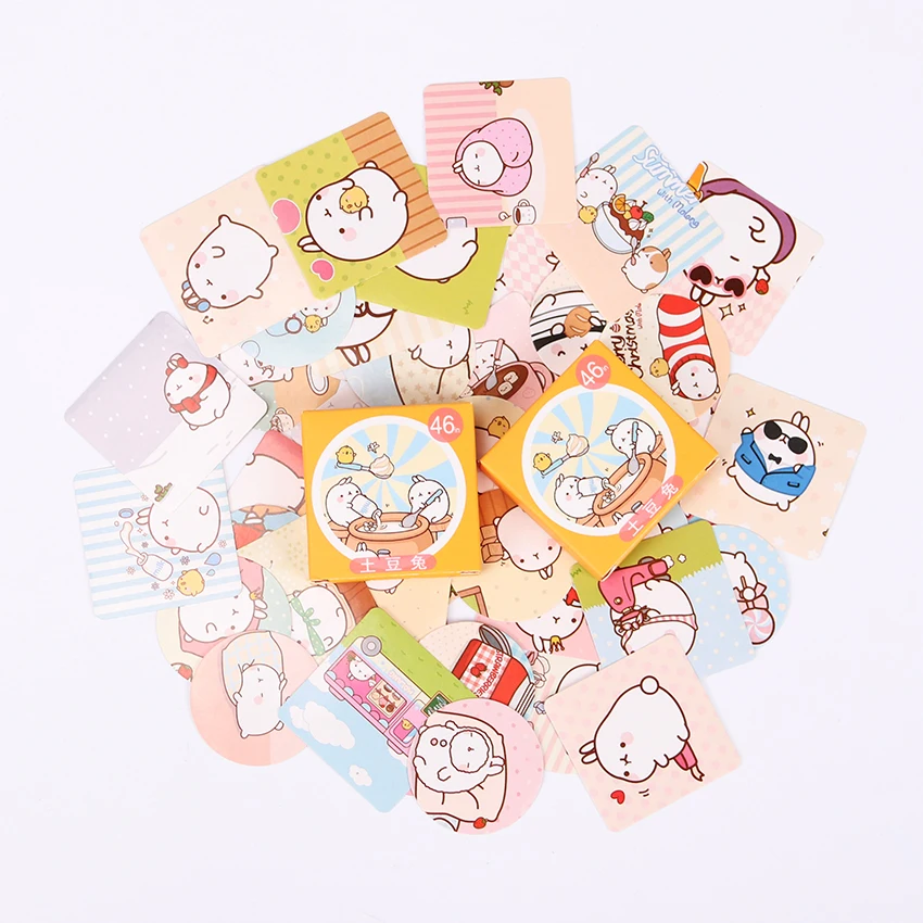 46 шт кролик Канцелярские наклейки для записной книжки Kawaii планировщик для скрапбукинга липкий Escolar школьные принадлежности