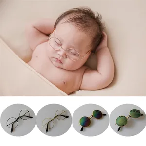 Реквизит для фотосъемки новорожденных, плоские очки, аксессуары для детской фотосъемки в студии, 4 цвета, ребенок Позирует