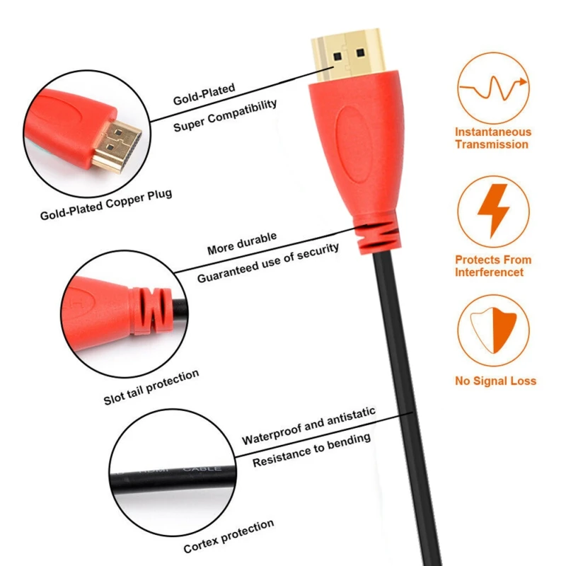 Кабель-переходник HDMI-HDMI 1/1 8/3 м 4K для ноутбука ПК DVD-плеера | Электроника