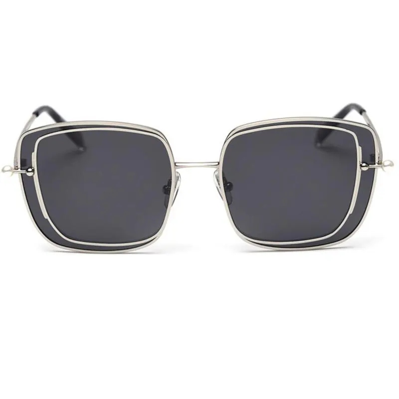 Женские солнцезащитные очки с двойной квадратной оправой высококачественные