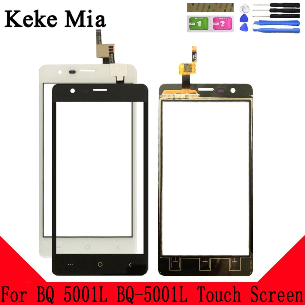Keke Миа 5," мобильный телефон сенсорный экран для BQ 5001L BQ-5001L BQ5001L стекло Передняя панель дигитайзер объектив сенсор и инструменты